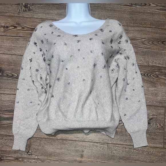 27 miles cashmere grey splatter indie chic glam sweater xs-medium - Picture 1 of 4